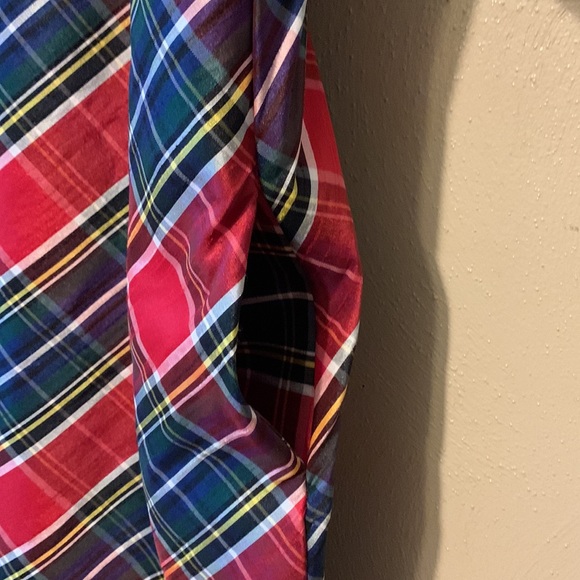 Crown & Ivy size 12 Red Plaid Family holiday dress pockets lined ruffled - Picture 8 of 8